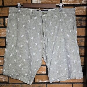 Bruno Mens Green Size 38 Classic Pineapples 4‎ Pockets Washable Linen Preppy
